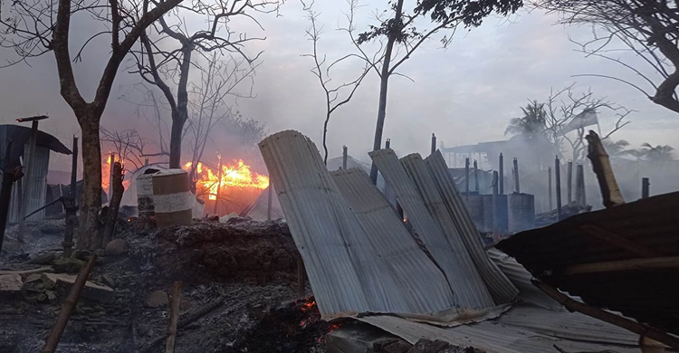 নাটোরে আগুনে পুড়ে গেছে ২০ বাড়ি