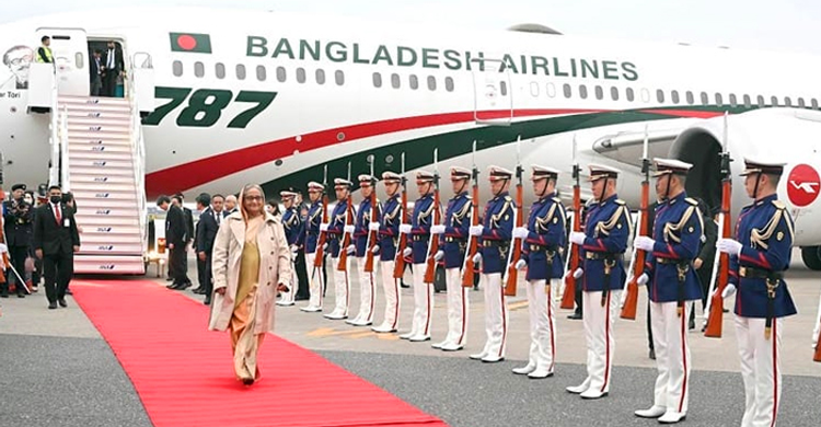 জাপানে শেখ হাসিনাকে লাল গালিচা সংবর্ধনা