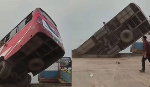 পদ্মায় বাস ডুবে দুজনের মৃত্যু, বৃষ্টিতে ব্যাহত উদ্ধারকাজ