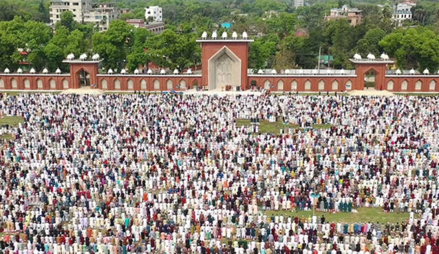 লাখো মুসল্লির অংশগ্রহণে দিনাজপুর গোর-এ শহীদ ময়দানে ঈদের জামাত