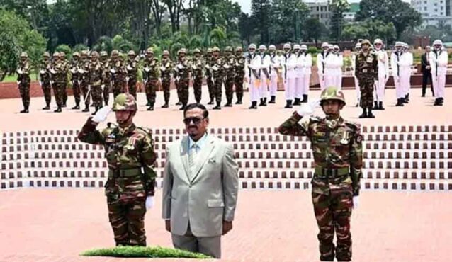 জাতীয় স্মৃতিসৌধে ভারপ্রাপ্ত রাষ্ট্রপতির শ্রদ্ধা নিবেদন