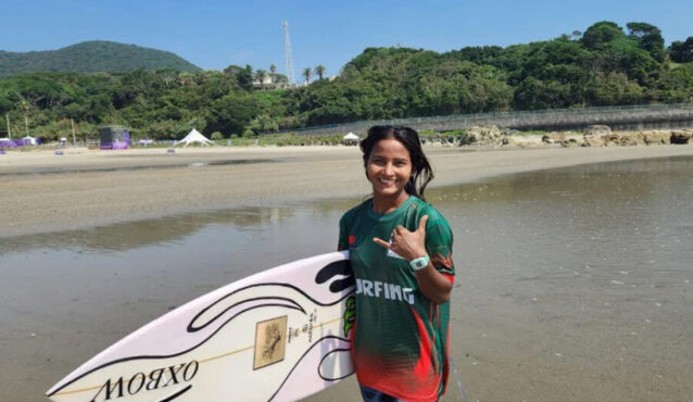 শর্টবোর্ড সার্ফিংয়ে হিটে তৃতীয় ফাতেমা